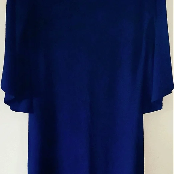 NWT~DANA BUCHMAN~ Blue Floral Dress - Picture 2 of 9